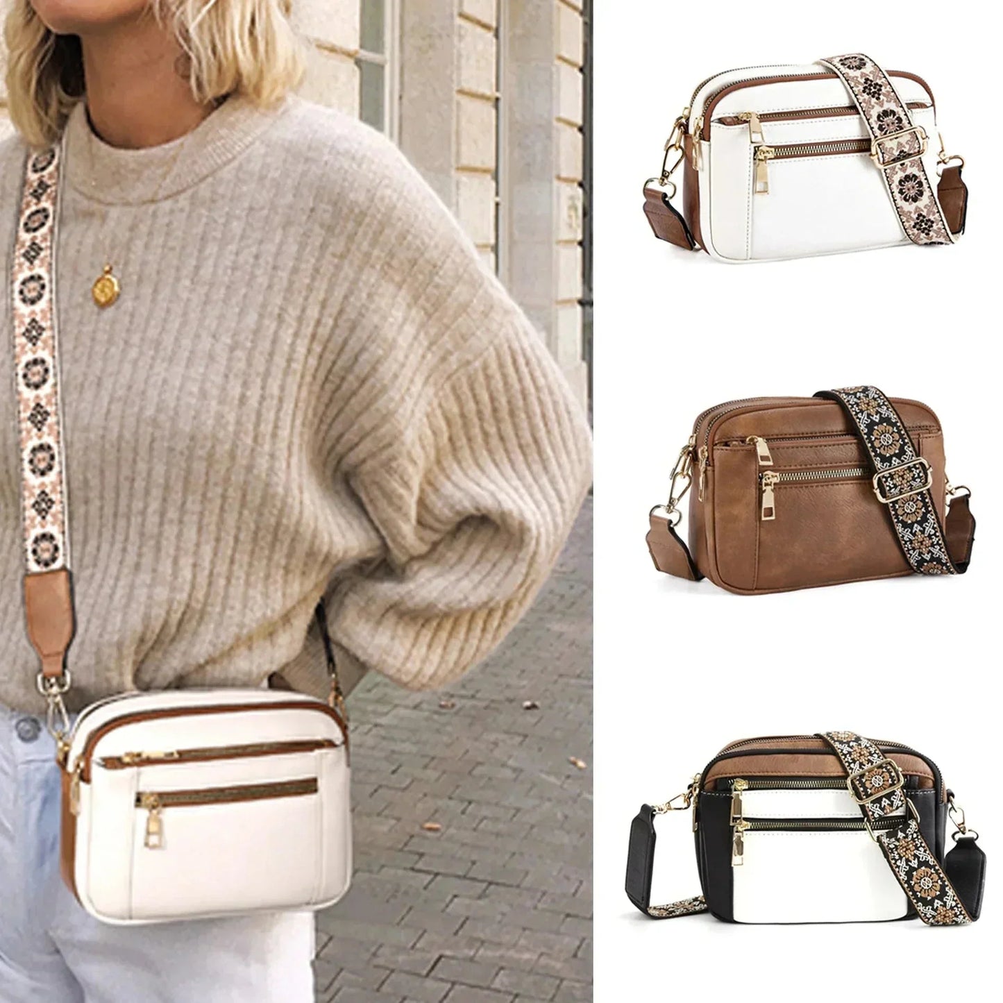 Bolso Nylah Crossbody con Correas Coloridas