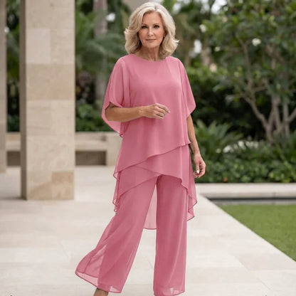 Conjunto con pantalones palazzo drapeados