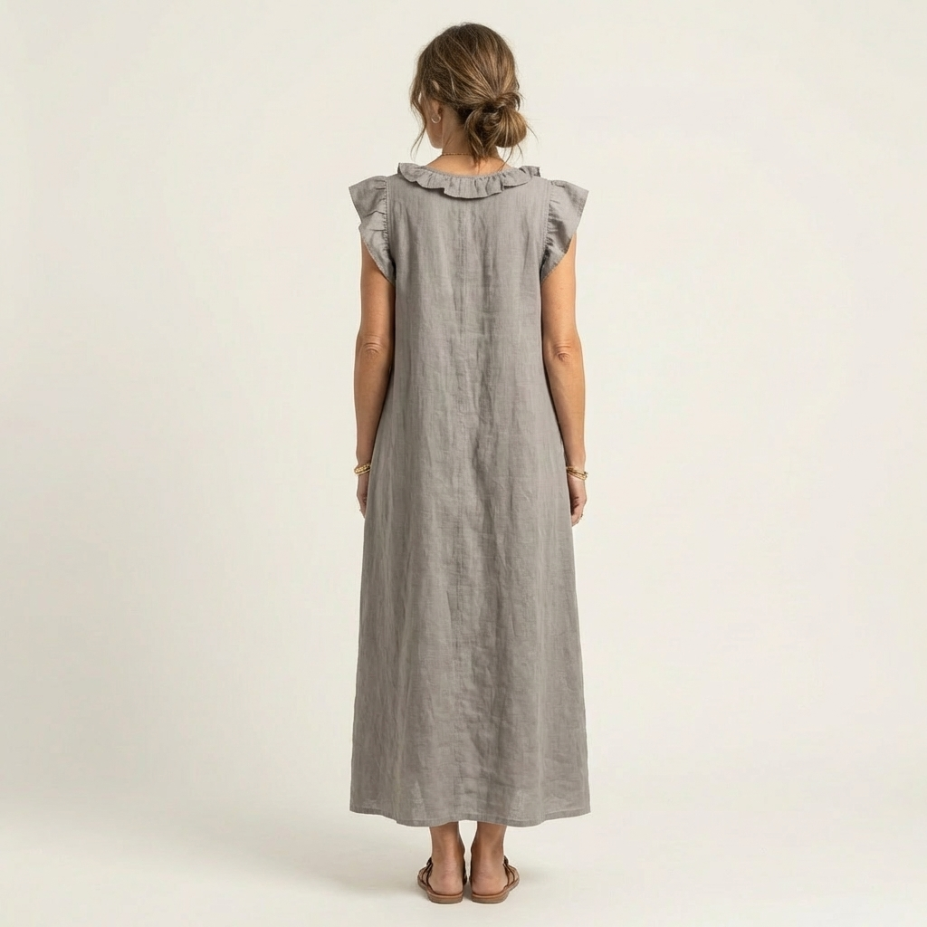 Vestido Largo Josette - Elegancia Fluida con Volantes