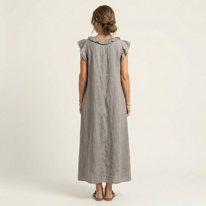 Vestido Largo Josette - Elegancia Fluida con Volantes