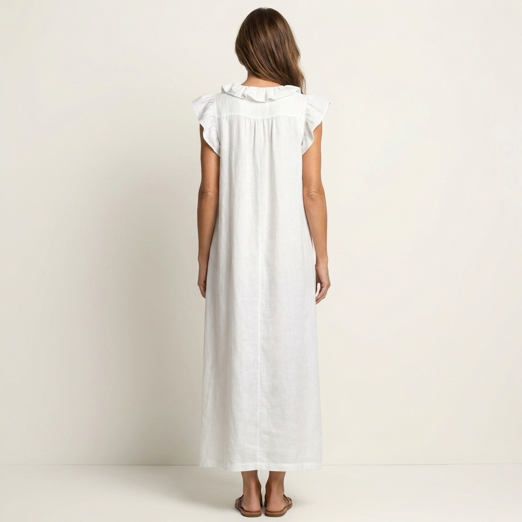 Vestido Largo Josette - Elegancia Fluida con Volantes