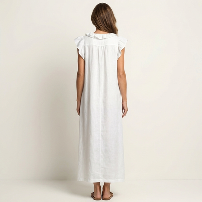 Vestido Largo Josette - Elegancia Fluida con Volantes
