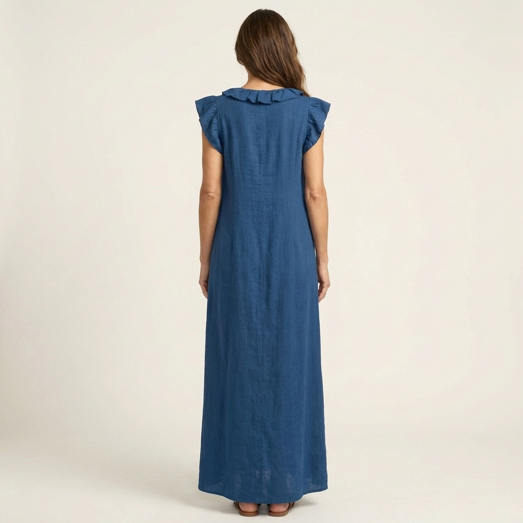 Vestido Largo Josette - Elegancia Fluida con Volantes