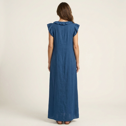 Vestido Largo Josette - Elegancia Fluida con Volantes
