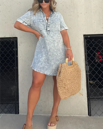 Vera - Vestido Camisero de Denim