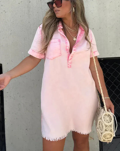Vera - Vestido Camisero de Denim