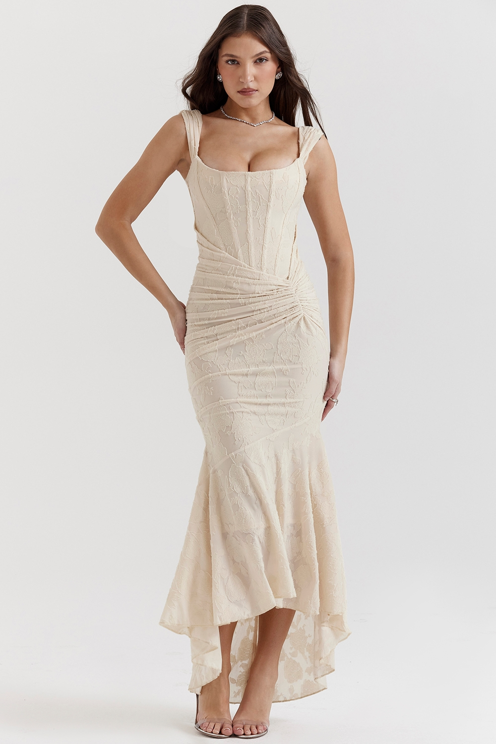 Dove - Vestido Maxi de Encaje Elegante y Ajustado