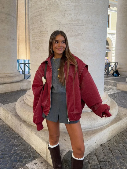 Chaqueta Oversized de Contraste - Venta Limitada
