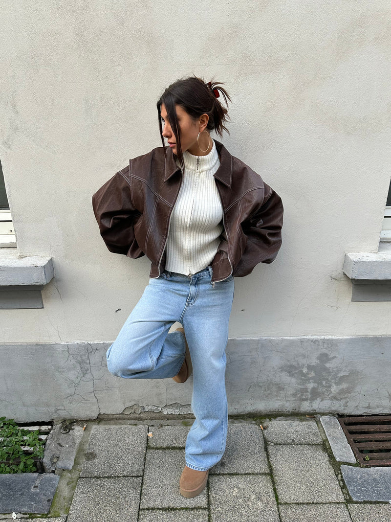 Chaqueta Oversized de Contraste - Venta Limitada