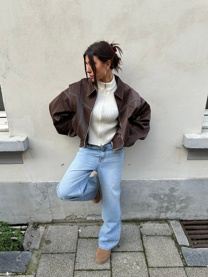 Chaqueta Oversized de Contraste - Venta Limitada