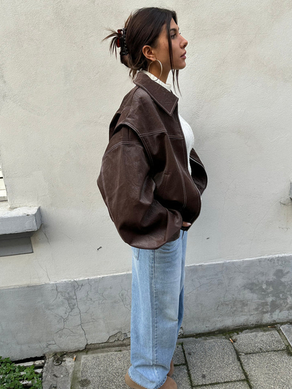Chaqueta Oversized de Contraste - Venta Limitada