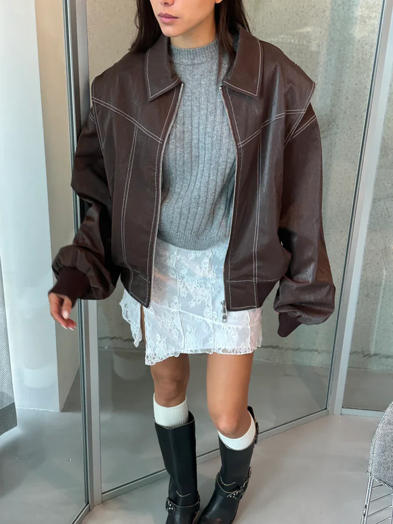 Chaqueta Oversized de Contraste - Venta Limitada