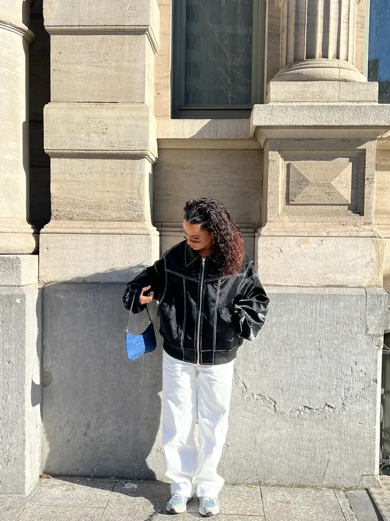 Chaqueta Oversized de Contraste - Venta Limitada