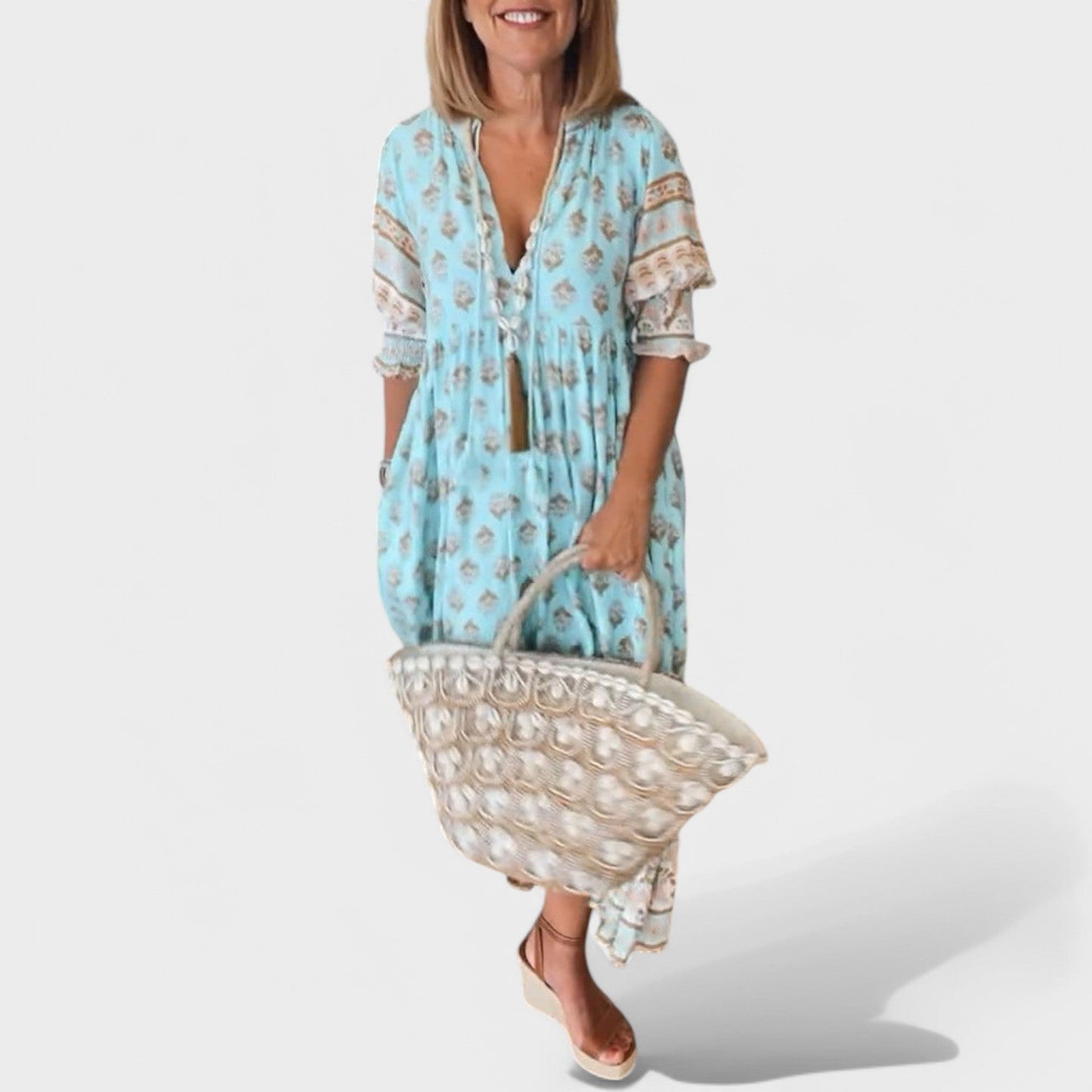 Marlena | Vestido con Escote en V y Silueta en A