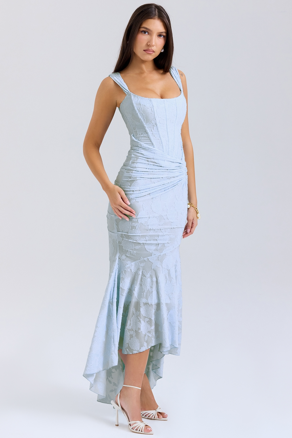 Dove - Vestido Maxi de Encaje Elegante y Ajustado