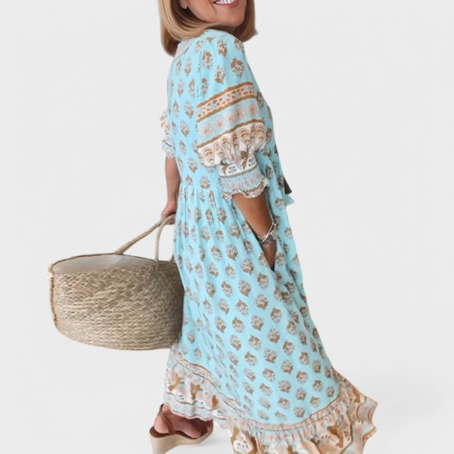 Marlena | Vestido con Escote en V y Silueta en A