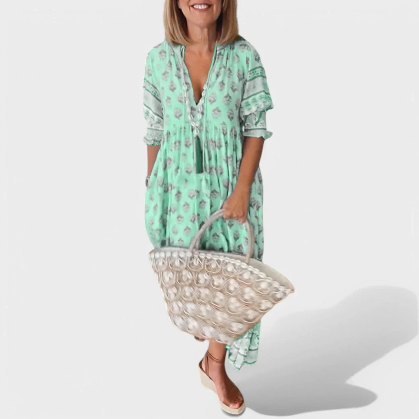 Marlena | Vestido con Escote en V y Silueta en A