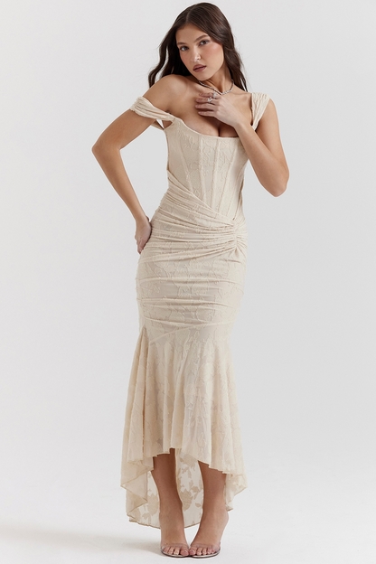Dove - Vestido Maxi de Encaje Elegante y Ajustado
