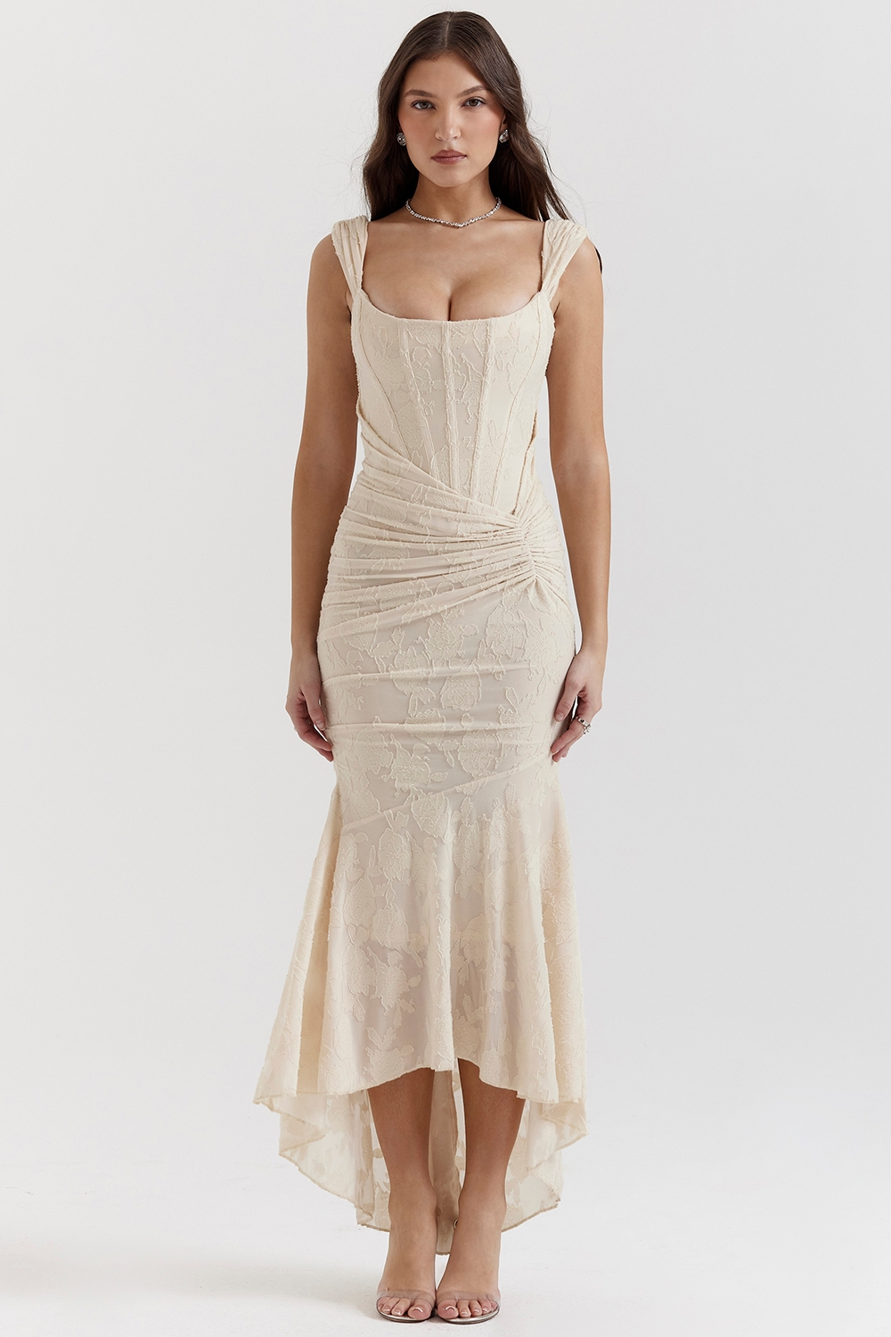 Dove - Vestido Maxi de Encaje Elegante y Ajustado