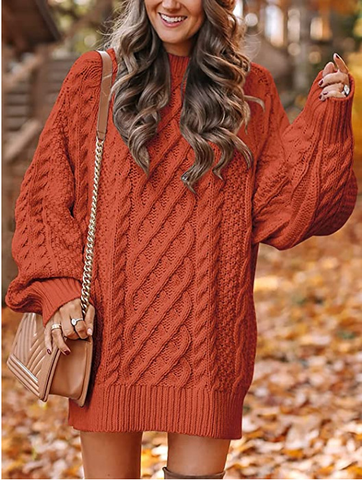 Chloé – Vestido de Suéter Trenzado