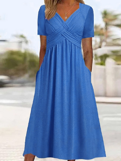 Aria - Vestido V de Cuello Cómodo