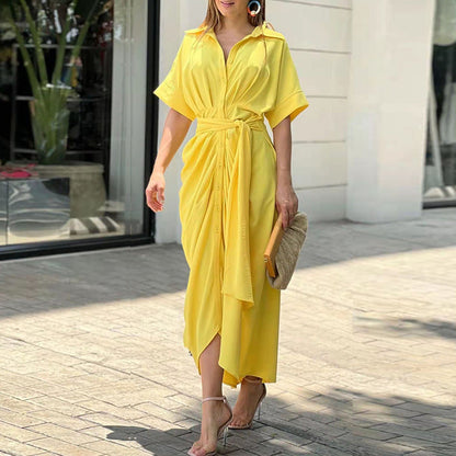 Fern - Vestido con Cuello Volante de Cintura Alta