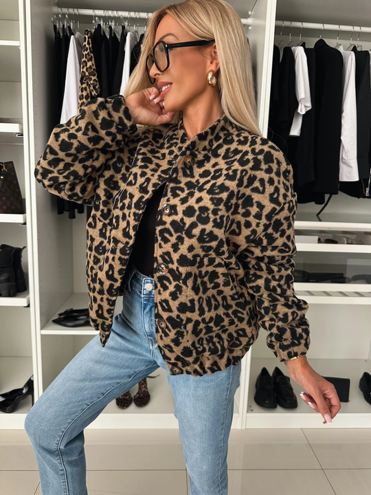 Elodie | Chaqueta de Estampado de Leopardo Elegante