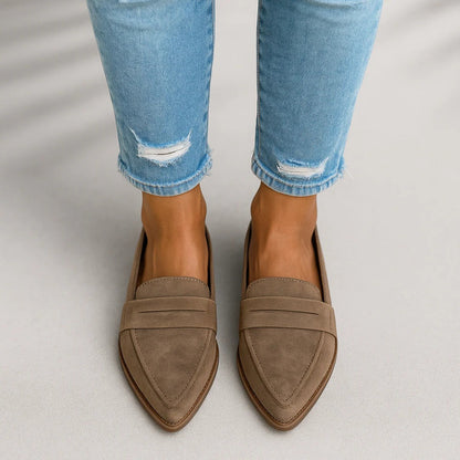 Annalise - Mocasines casuales con punta afilada para mujer