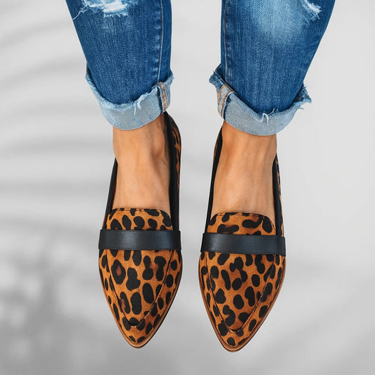 Annalise - Mocasines casuales con punta afilada para mujer
