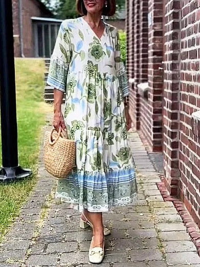 AROME - VESTIDO ESTILOSO CON ESCOTE EN V