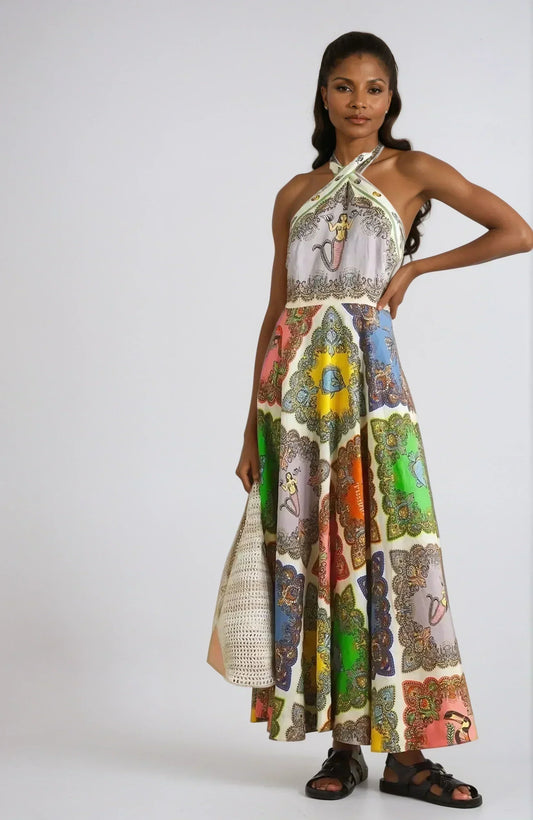 El Vestido Maxi Halter Boho Luxe