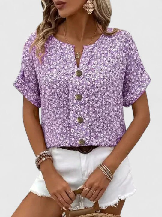 Sabine - Top Floral Elegante de Verano