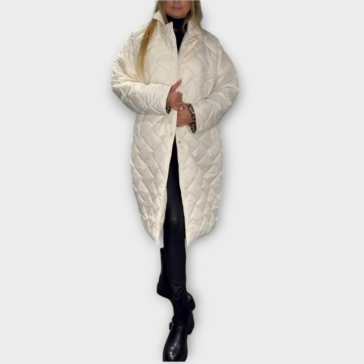 Chaqueta Acolchada Reversible con Forro de Leopardo