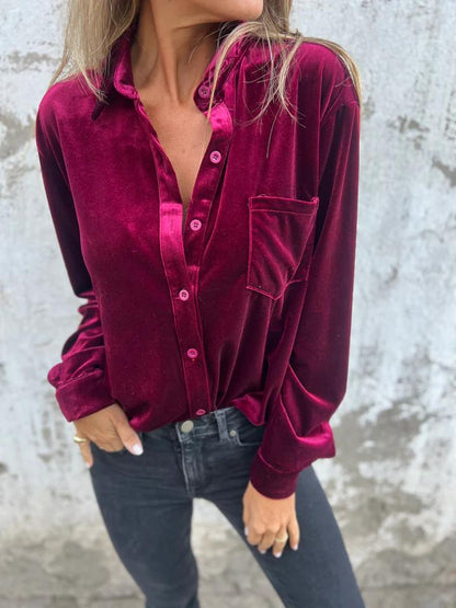 Kaya - Blusa de Terciopelo Elegante