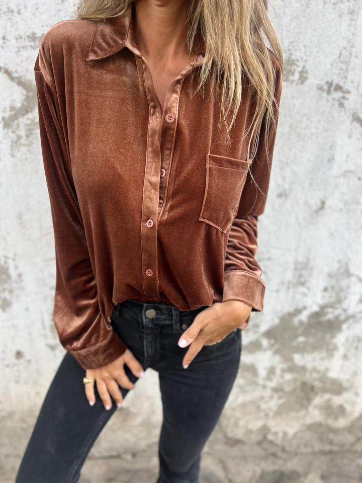 Kaya - Blusa de Terciopelo Elegante