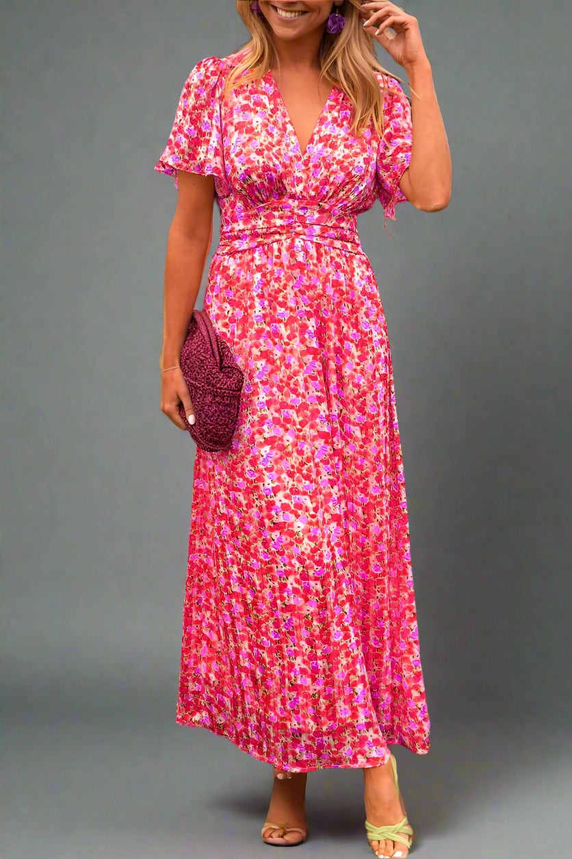 Hildegard | Vestido Maxi Romántico con Patrón Floral y Sensación Ligera