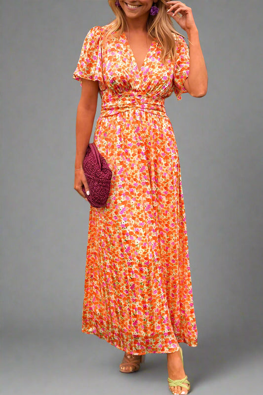 Hildegard | Vestido Maxi Romántico con Patrón Floral y Sensación Ligera