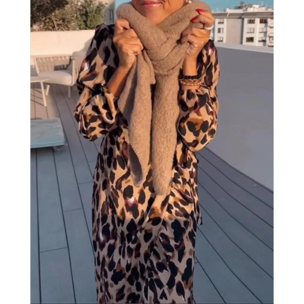 SELAH – VESTIDO MAXI DE PATRÓN DE LEOPARDO OTOÑAL
