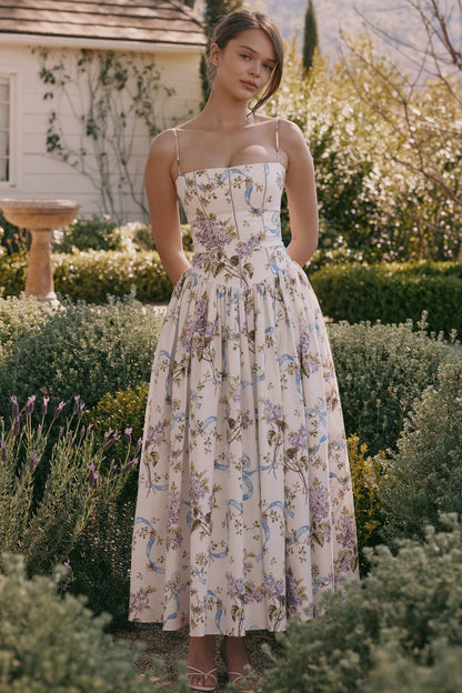 Kessara - Elegante Vestido Maxi de Verano con Tirantes Espagueti