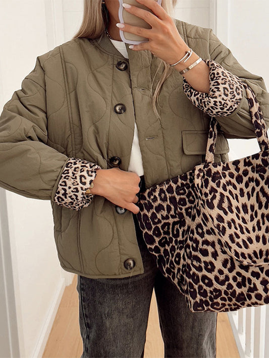 Nika™ | Abrigo con forro de estampado de leopardo