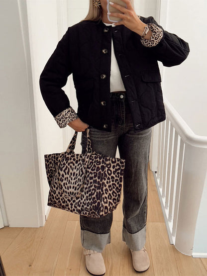 Nika™ | Abrigo con forro de estampado de leopardo
