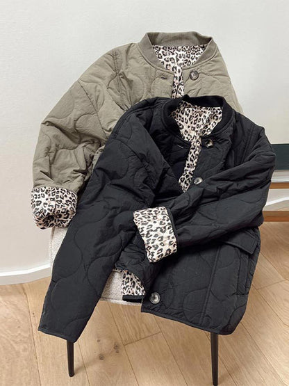 Nika™ | Abrigo con forro de estampado de leopardo