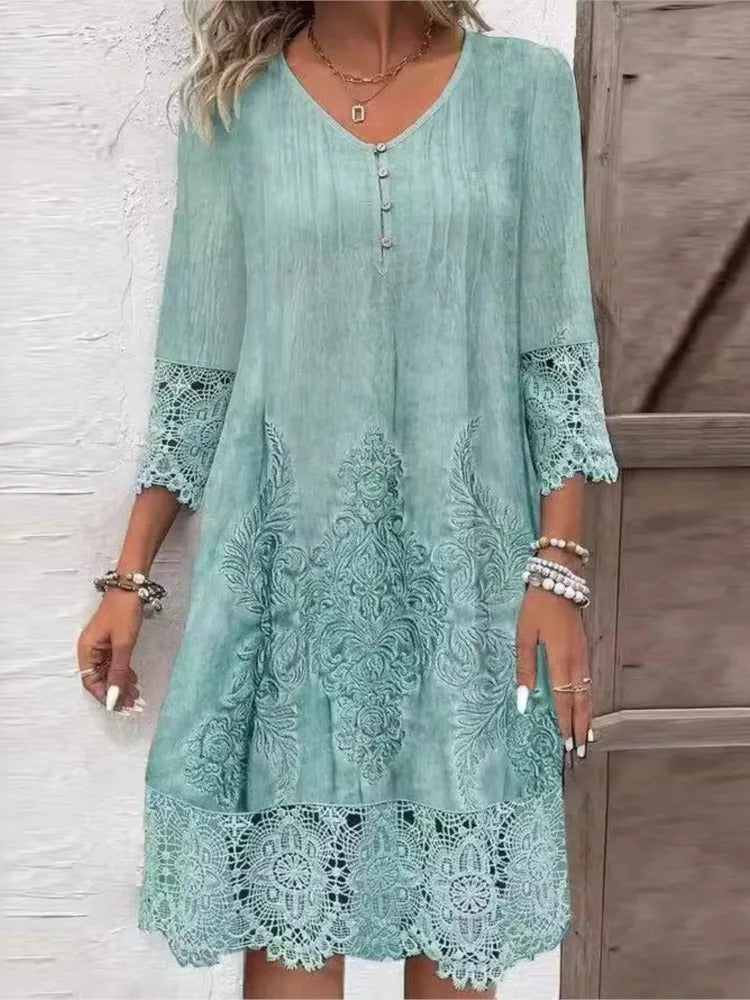 Lisa | Vestido con escote en V y encaje