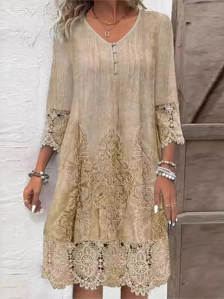 Lisa | Vestido de Escote en V con Encaje