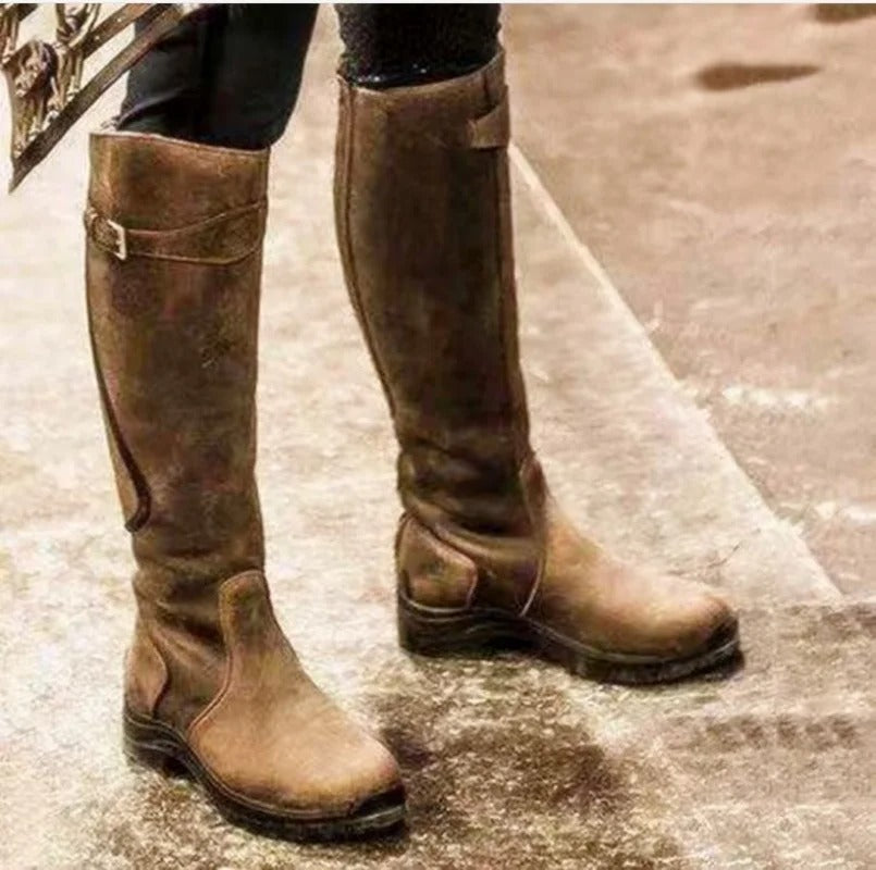 Botas de Mujer Impermeables hasta la Rodilla con Correa y Suela Antideslizante