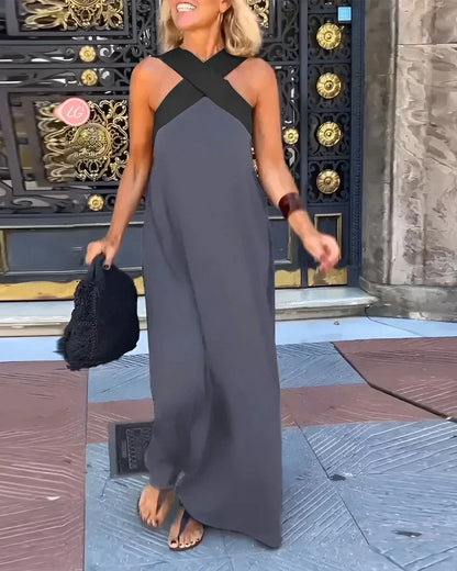 Quirine™ | Vestido Maxi con Cruce Frontal.