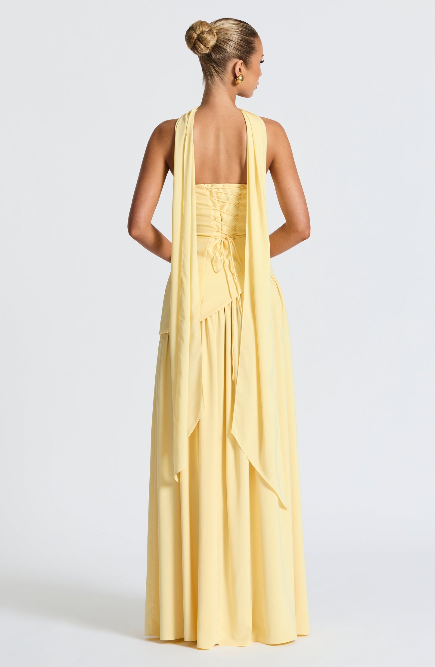 Vestido Maxi Sin Tirantes para Mujer con Abertura Alta y Cintura Asimétrica