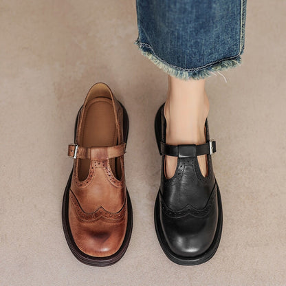 Mattea | Elegantes Mary Janes de Cuero