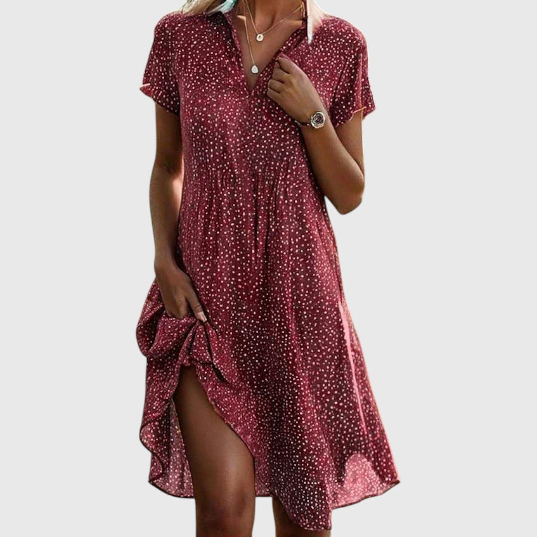 Mary - Vestido Midi de Manga Corta