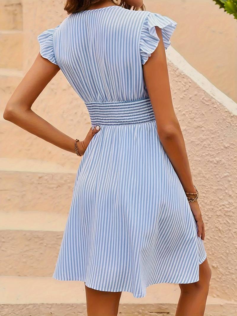 Myra | Vestido de Volantes a Rayas